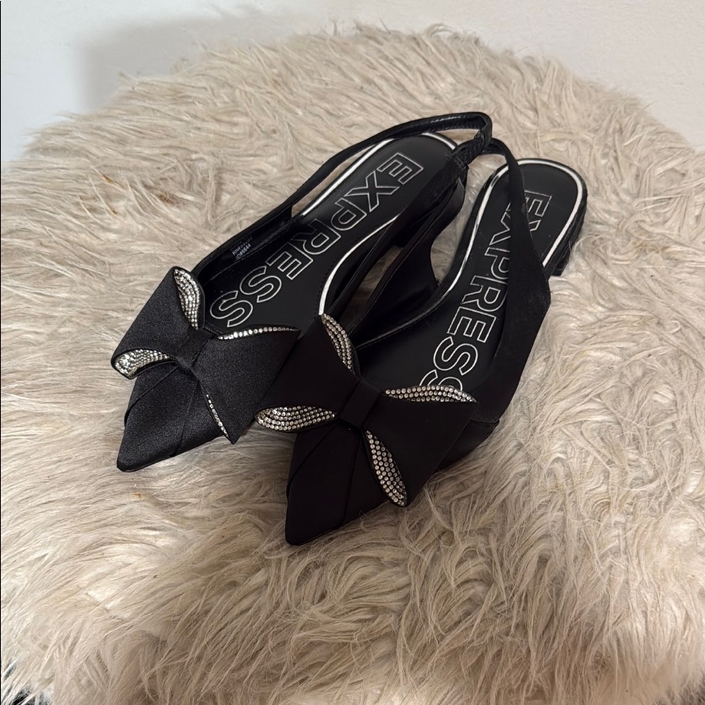Express Black Bow Flats